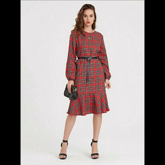 NWT Red Belted Dress - Picture 1 of 7